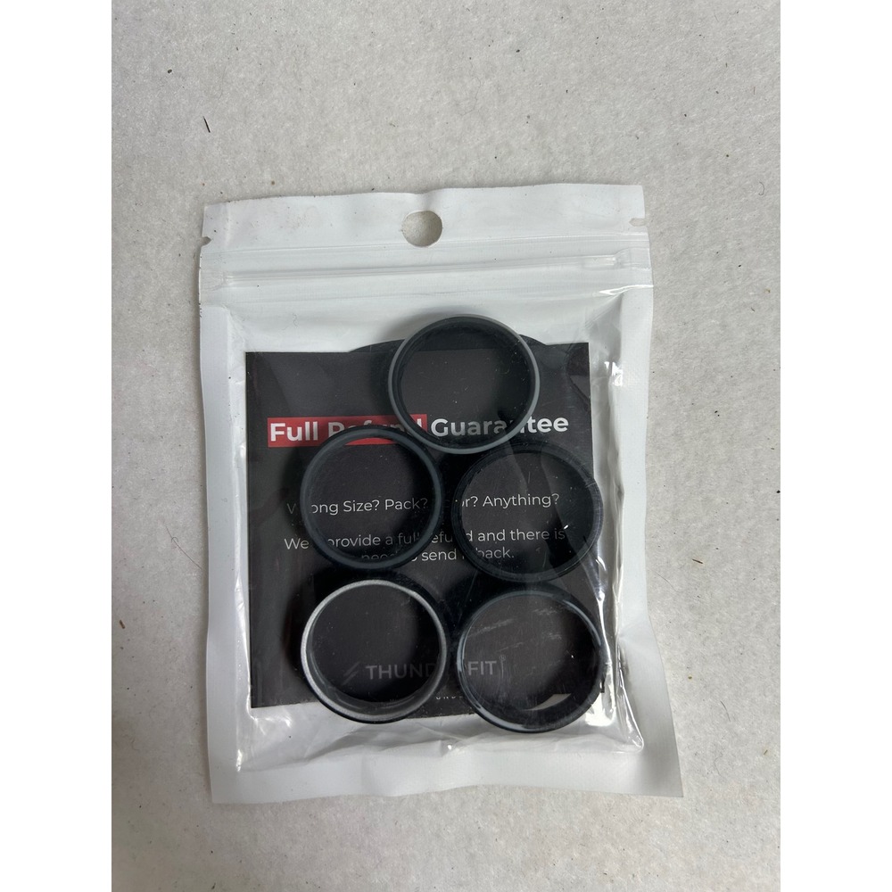 Active Safety ThunderFit Mens Size 16 Black 5 Pack Step Edge Silicone Ring Bands